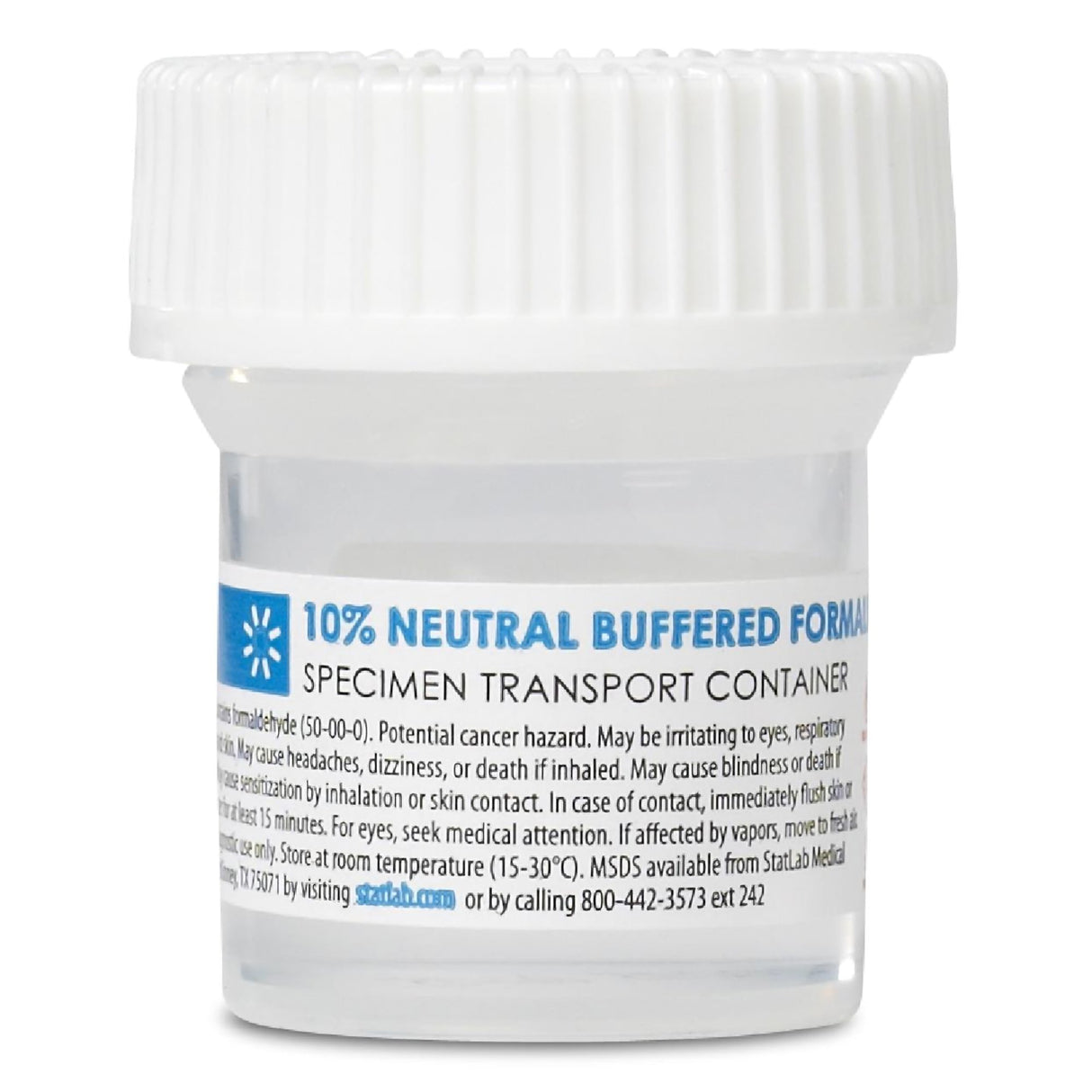 Prefilled Formalin Container StatClick™ 20 mL Fill in 40 mL (1.35 oz.) Screw Cap Warning Label NonSterile - BeHope
