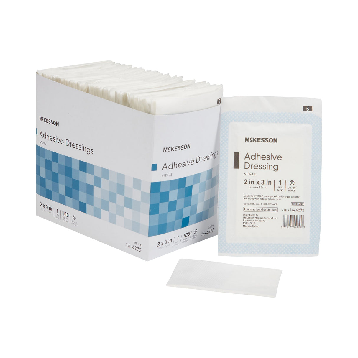 Non-Adherent Dressing with Adhesive McKesson 2 X 3 Inch Sterile 1 per Pack - BeHope