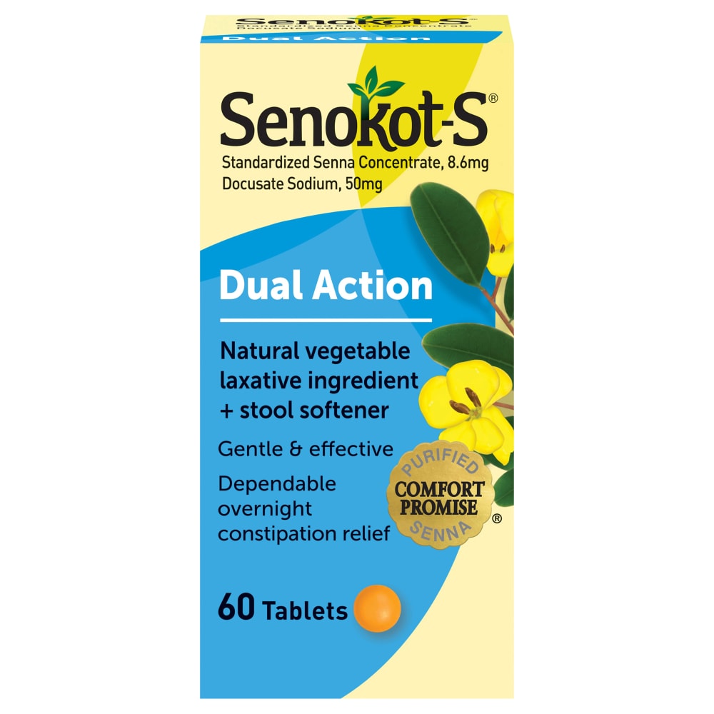 Laxative Senokot-s® Tablet 60 Per Bottle Docusate Sodium / Sennosides - Behope