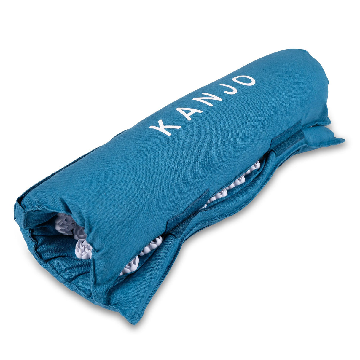 Kanjo Acupressure Foot Mat Sapphire / White Cotton-Linen Fabric / Memory Foam / Plastic 14 X 16 Inch - BeHope