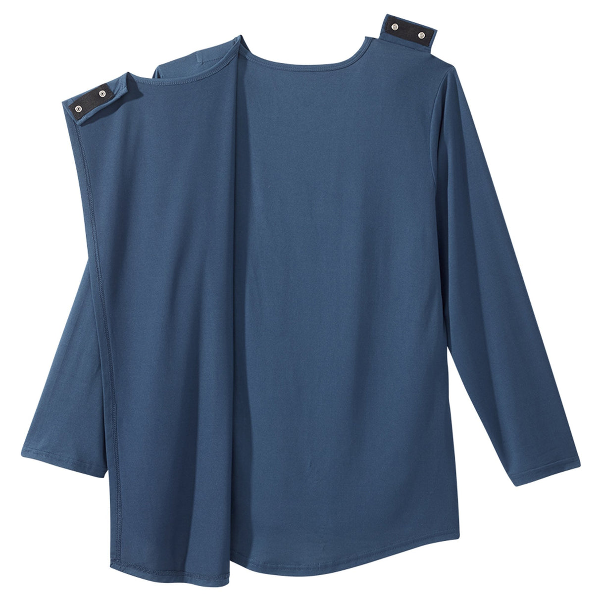Adaptive Shirt Silverts® Large Navy Blue Without Pockets Long Sleeve Female - BeHope