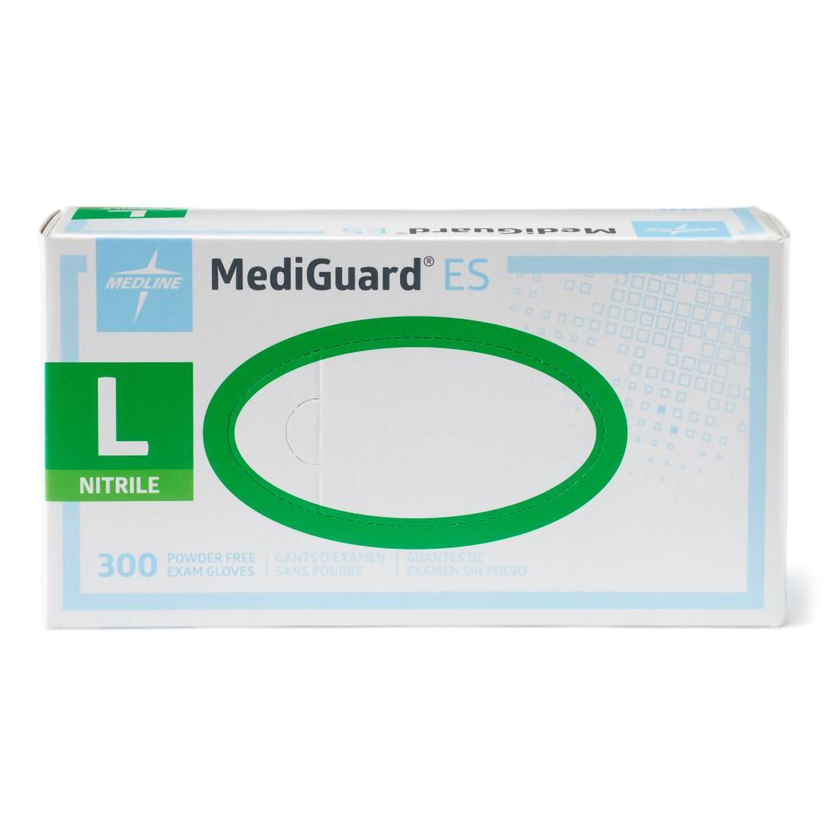 Exam Glove MediGuard® ES Large NonSterile Nitrile Standard Cuff Length Textured Fingertips Blue Not Rated - BeHope