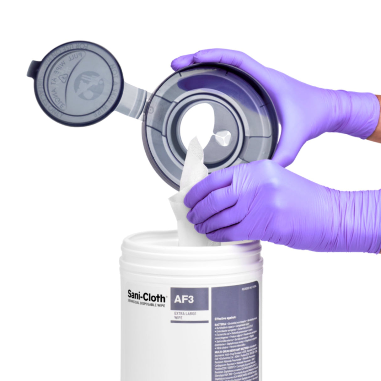 Surface Disinfectant Cleaner Sani-Cloth® AF3 Premoistened Germicidal Manual Pull Wipe 75 Count Canister Mild Scent NonSterile - BeHope