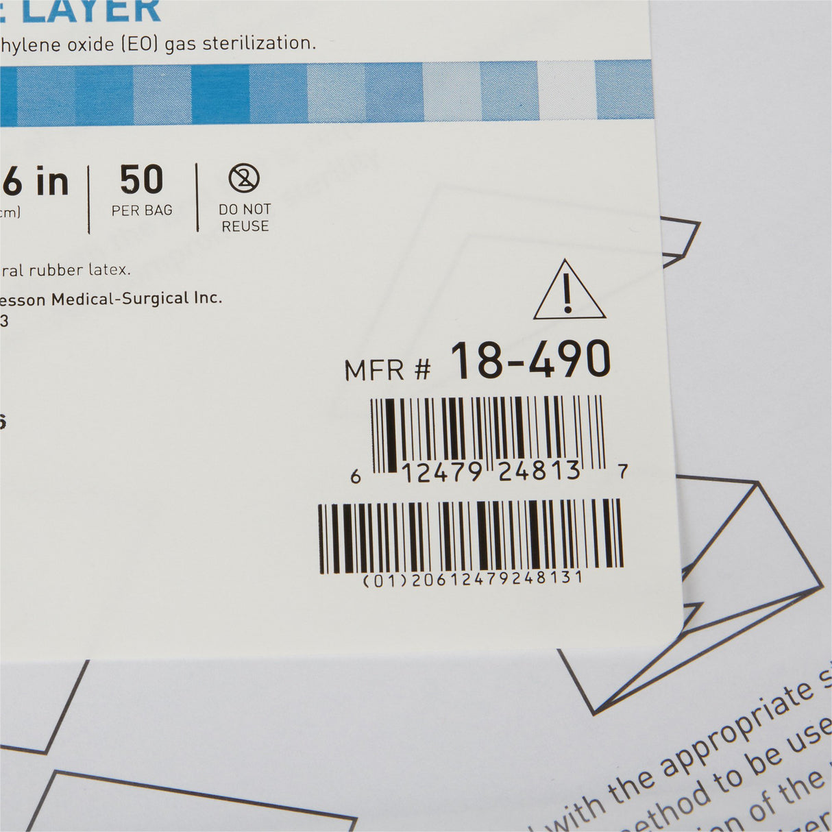 McKesson Sterilization Wrap Blue 36 X 36 Inch Single Layer Cellulose Steam / EO Gas - BeHope