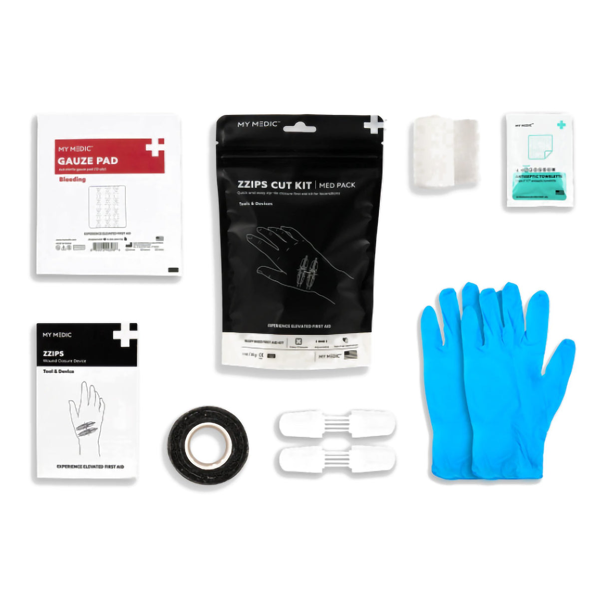 First Aid Kit My Medic™ MED PACKS ZZIPS Cut Kit Plastic Pouch - BeHope