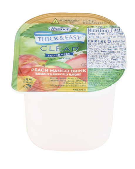 Thickened Beverage Thick & Easy® Clear 4 oz. Portion Cup Peach Mango Flavor Liquid IDDSI Level 3 Moderately Thick/Liquidized - BeHope
