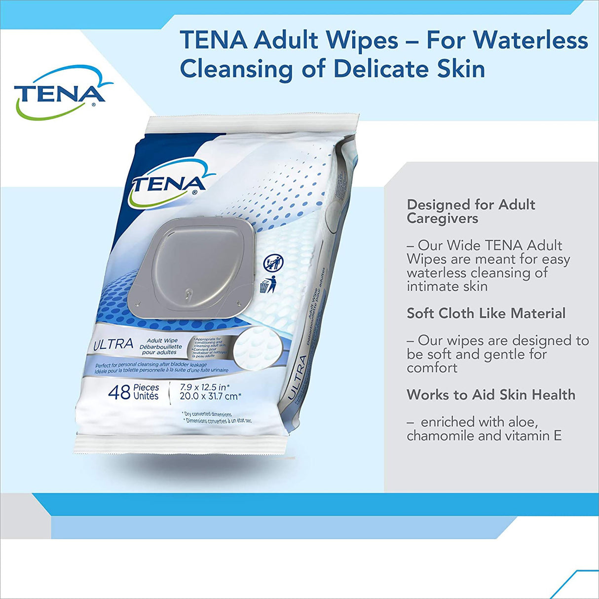Flushable Personal Wipe TENA ProSkin™ UltraFlush® Soft Pack Scented 48 Count - BeHope