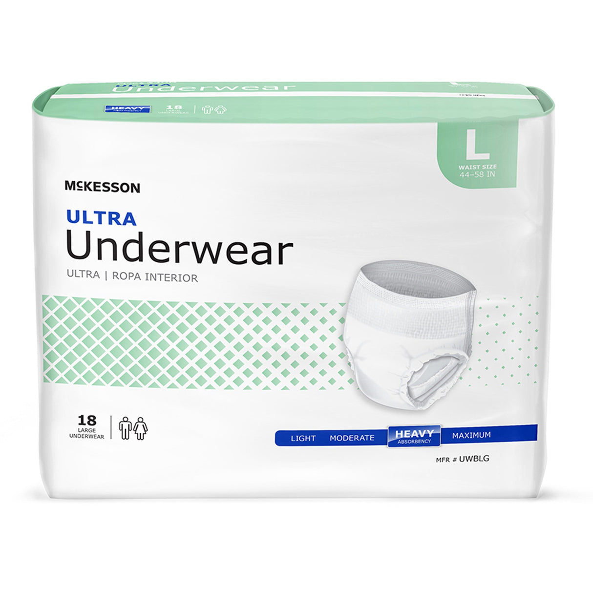 Unisex Adult Absorbent Underwear McKesson Ultra Pull On with Tear Away Seams Large Disposable Heavy Absorbency - BeHope