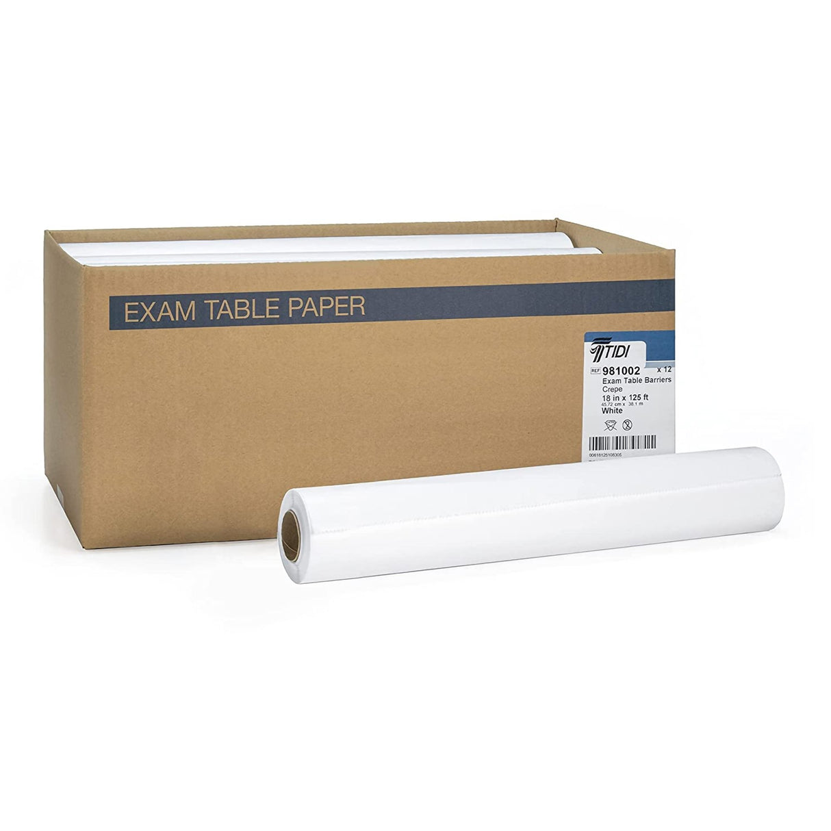 Table Paper Tidi® Everyday 18 Inch Width 125 Foot Length White Crepe - BeHope