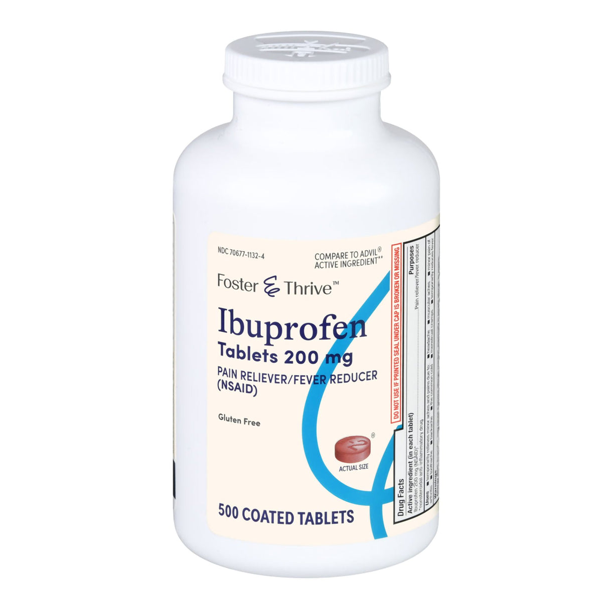 Pain Relief Foster & Thrive™ 200 mg Strength Ibuprofen Tablet 500 per Bottle - BeHope