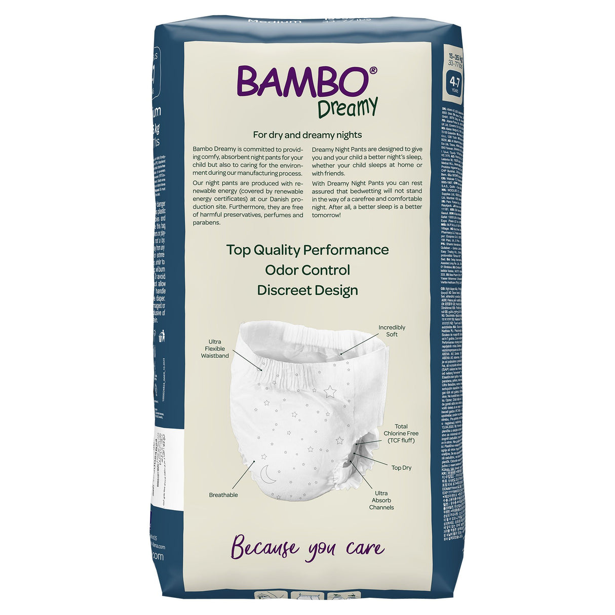 Unisex Youth Training Pants Bambo® Dreamy Night Pant Pull On with Tear Away Seams Size 4 to 7 Years Disposable Heavy Absorbency - BeHope