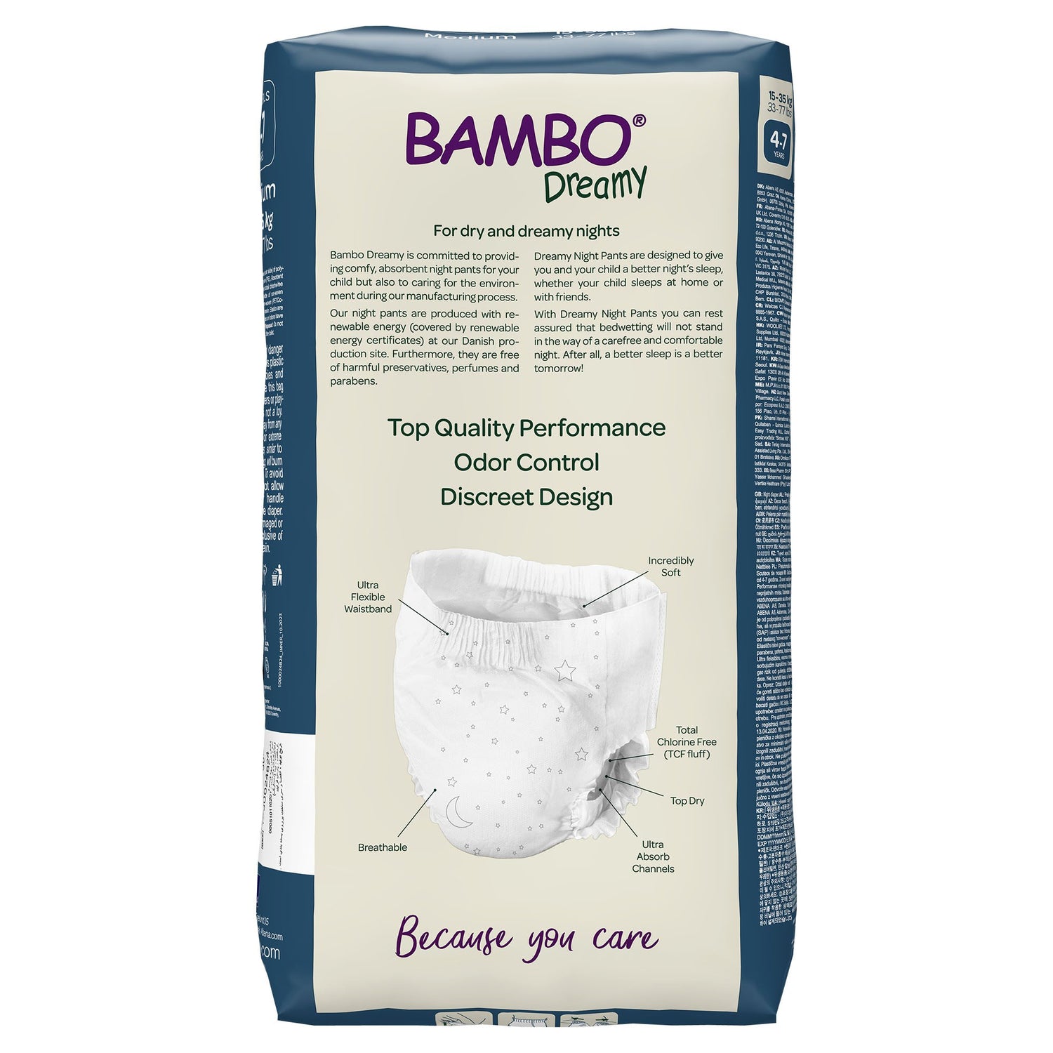 Unisex Youth Training Pants Bambo® Dreamy Night Pant Pull On with Tear Away Seams Size 4 to 7 Years Disposable Heavy Absorbency - BeHope