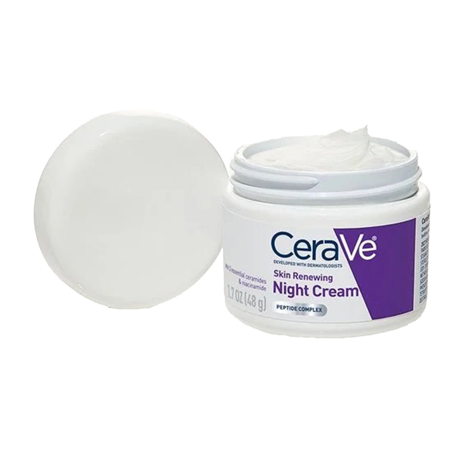 Facial Moisturizer CeraVe® Skin Renewing Night Cream 1.7 oz. Jar Unscented Cream - BeHope