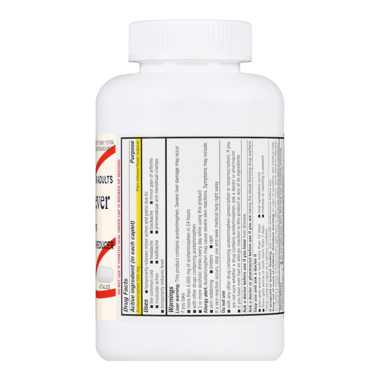 Pain Relief Foster & Thrive™ 500 mg Strength Acetaminophen Caplet 500 per Bottle - BeHope