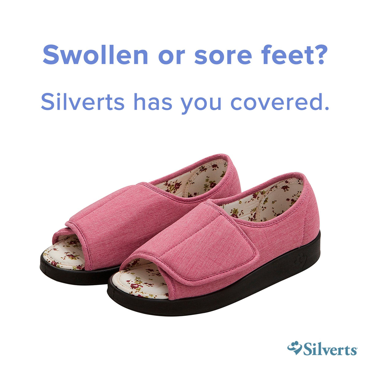 Shoe Silverts® Size 11 Female Adult Misty Rose - BeHope