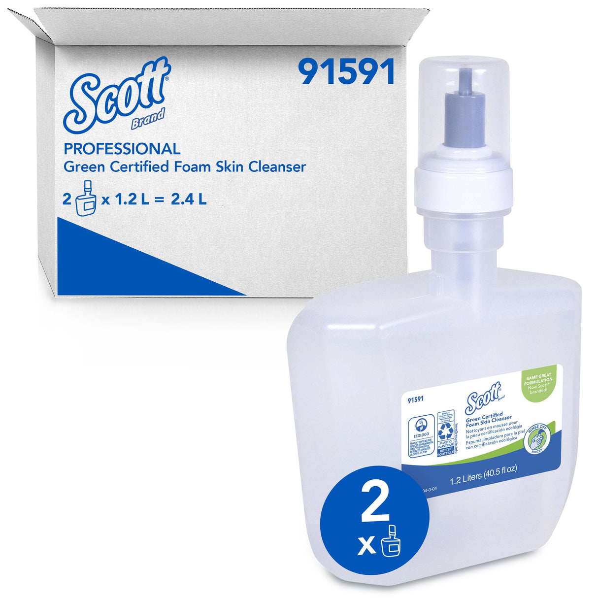 Soap Scott Essential Foaming 1,200 mL Dispenser Refill Bottle Unscented - BeHope