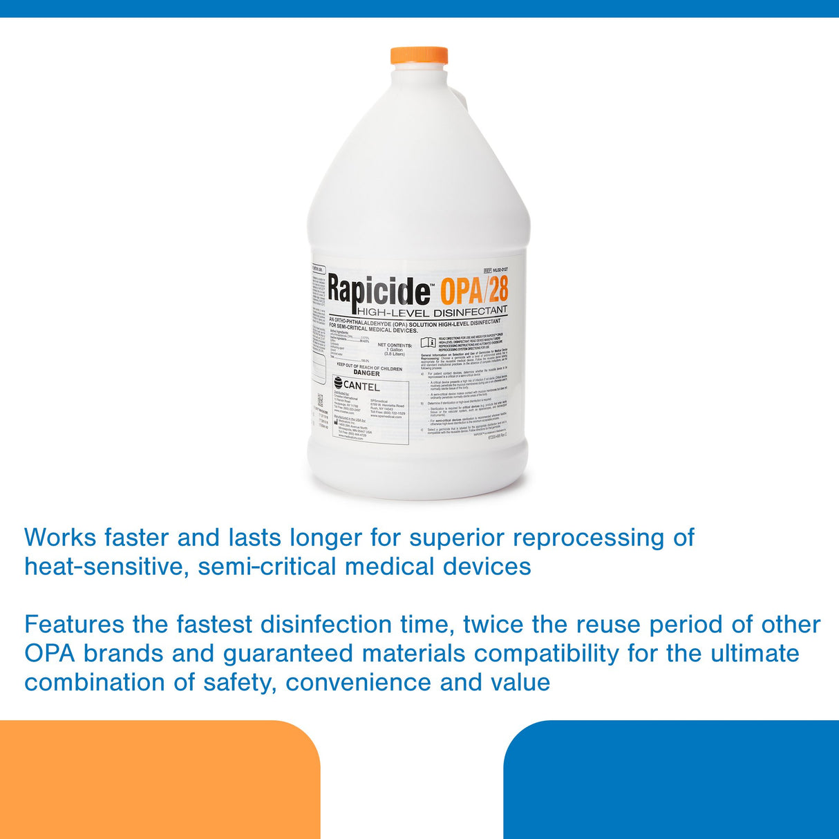 OPA High-Level Disinfectant Rapicide™ OPA/28 RTU Liquid 1 gal. Jug Reusable - BeHope