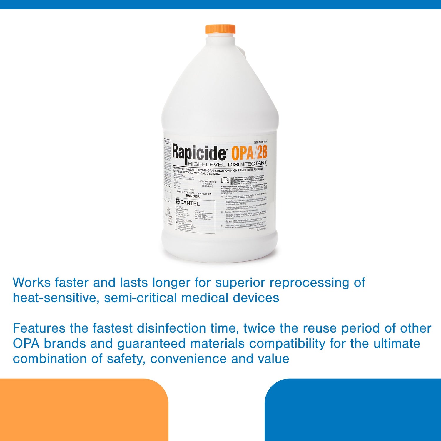 OPA High-Level Disinfectant Rapicide™ OPA/28 RTU Liquid 1 gal. Jug Reusable - BeHope