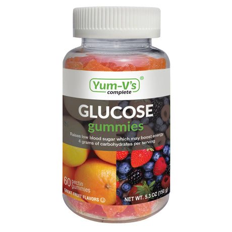 Glucose Supplement YumV's™ 60 per Bottle Gummy Assorted Flavors - BeHope