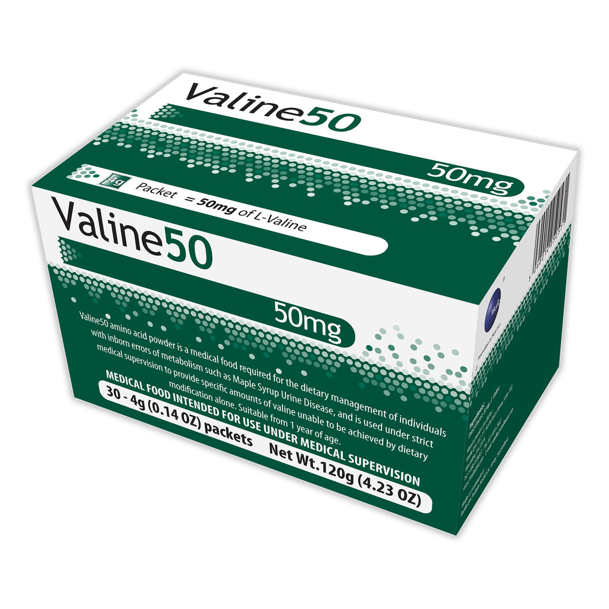 Oral Supplement Valine 50™ Unflavored Powder 4 Gram Individual Packet - BeHope