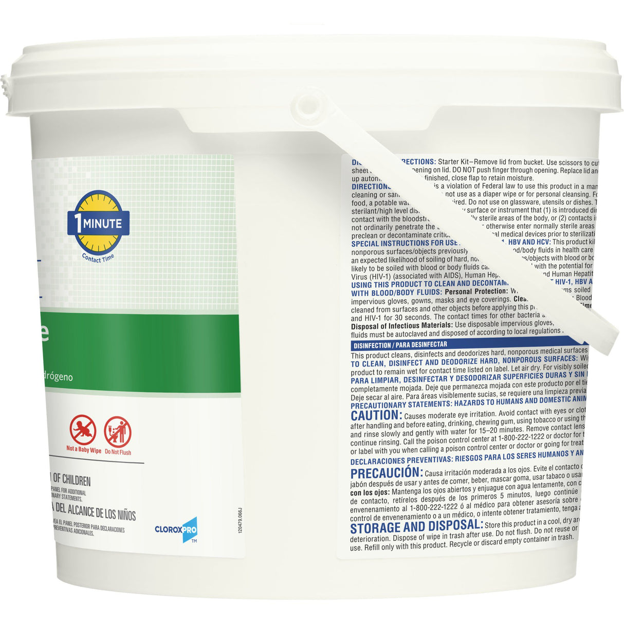 Surface Disinfectant Cleaner Clorox Healthcare® Premoistened Hydrogen Peroxide Based Manual Pull Wipe 185 Count Pail Unscented NonSterile - BeHope