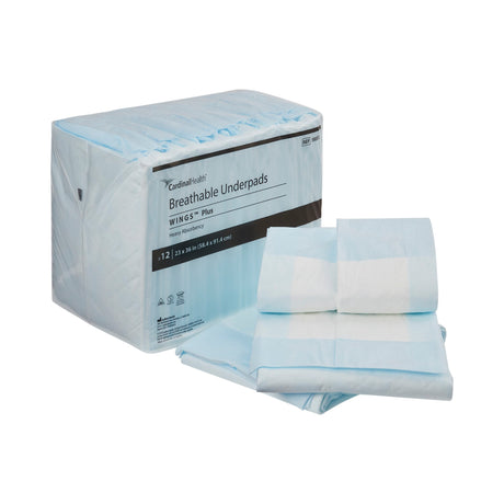 Disposable Underpad Wings™ Breathable Plus 23 X 36 Inch Fluff / Polymer Heavy Absorbency - BeHope