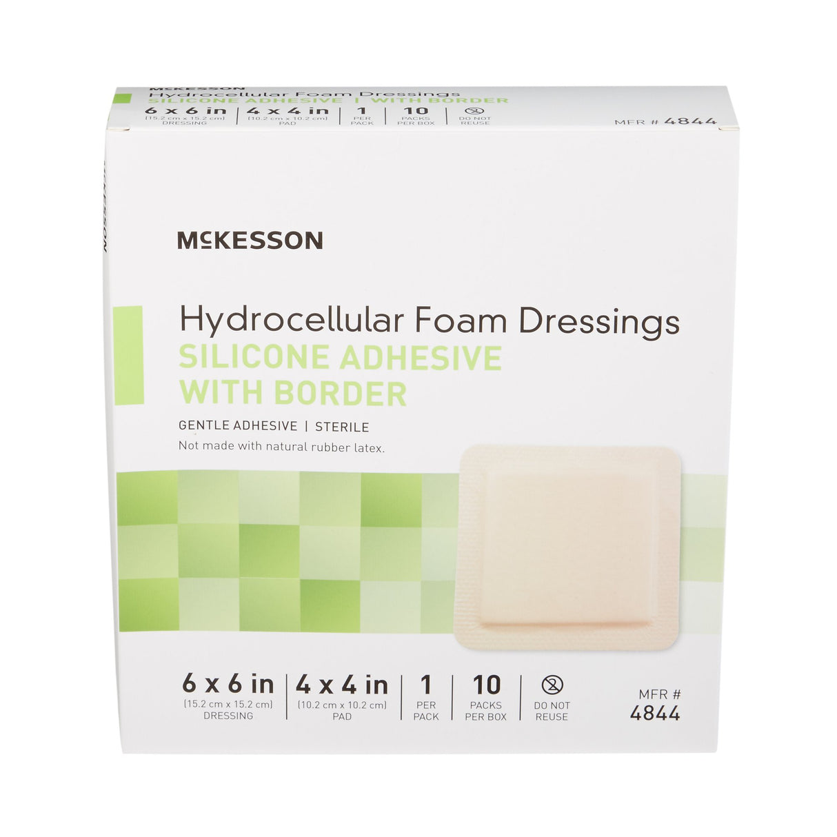 Foam Dressing McKesson 6 X 6 Inch With Border Film Backing Silicone Gel Adhesive Square Sterile - BeHope