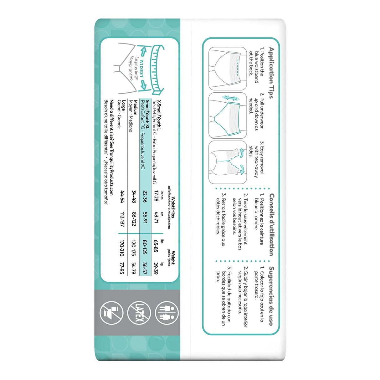 Unisex Adult Absorbent Underwear Tranquility® Essential Pull On with Tear Away Seams Small Disposable Heavy Absorbency - BeHope