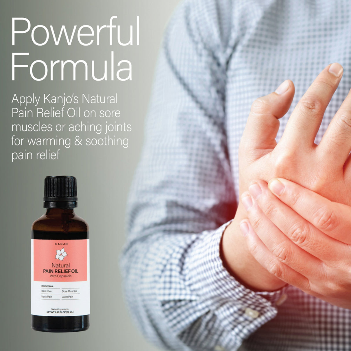 Topical Pain Relief Kanjo 0.15% Strength Capsaicin Topical Oil 1.65 oz. - BeHope