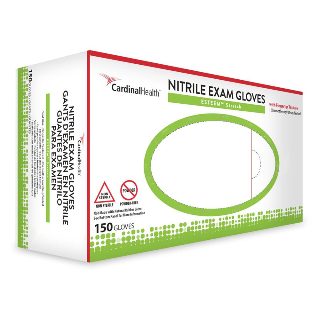 Exam Glove ESTEEM™ Stretch Small NonSterile Nitrile Standard Cuff Length Textured Fingertips Teal Chemo Tested - BeHope