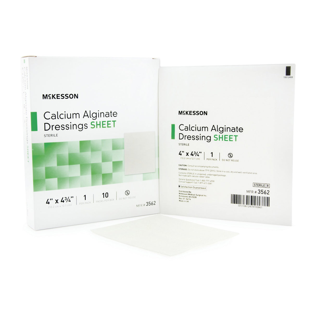 Alginate Dressing McKesson 4 X 4-3/4 Inch Rectangle - BeHope