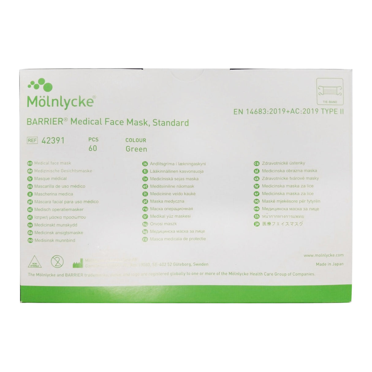 Surgical Mask Barrier® Standard Not Rated Tie Closure One Size Fits Most - BeHope