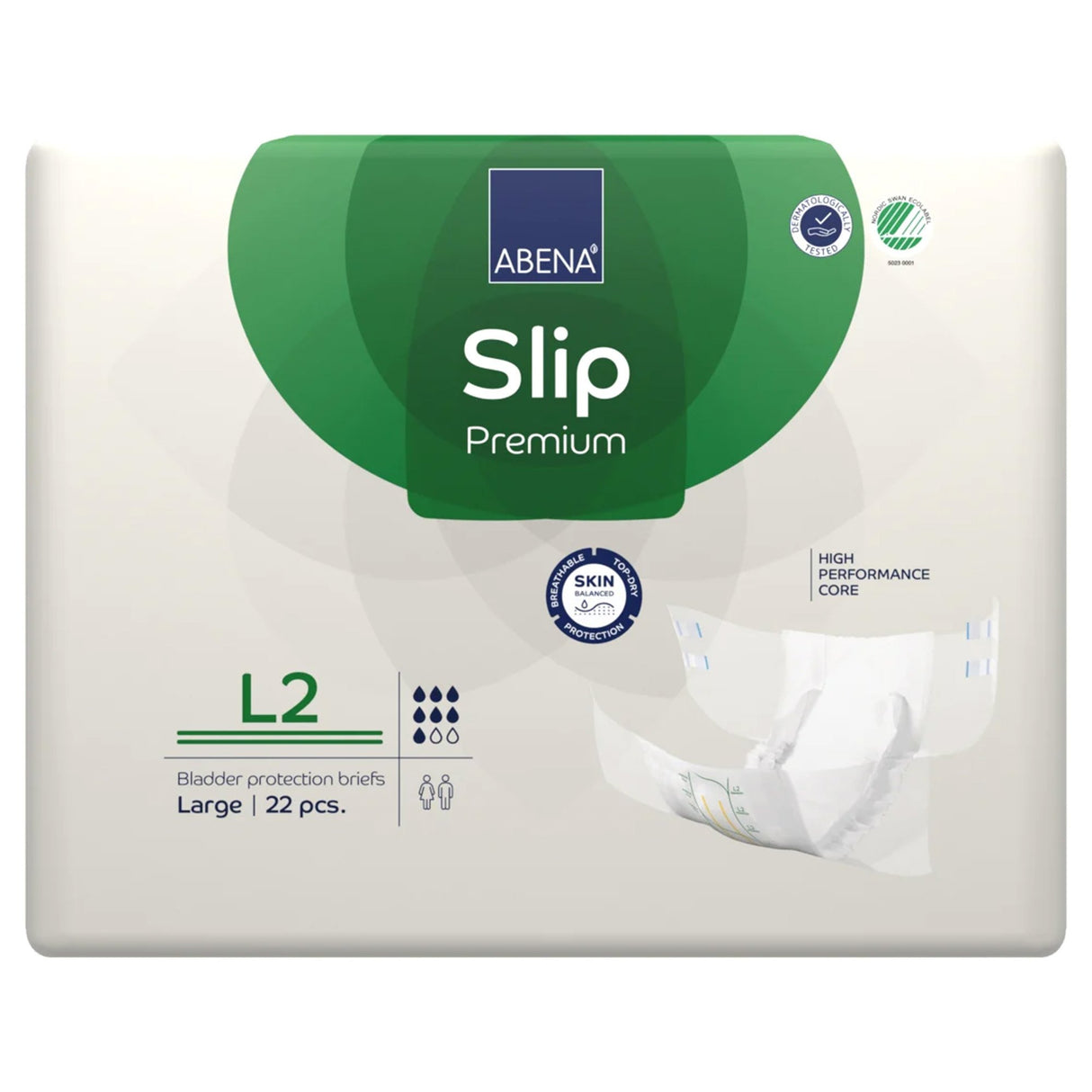 Unisex Adult Incontinence Brief Abena® Slip Premium L2 Large Disposable Heavy Absorbency - BeHope