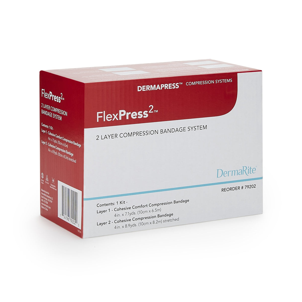 2 Layer Compression Bandage System FlexPress2™ 4 Inch X 7-1/10 Yard / 4 Inch X 8-9/10 Yard Self-Adherent Closure Tan / White NonSterile Standard Compression - BeHope