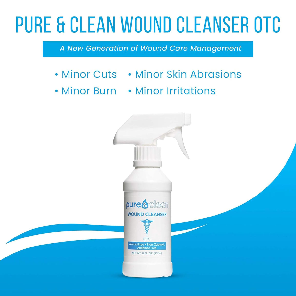 Wound Cleanser Pure&Clean® 8 oz. Spray Bottle NonSterile Antimicrobial - BeHope