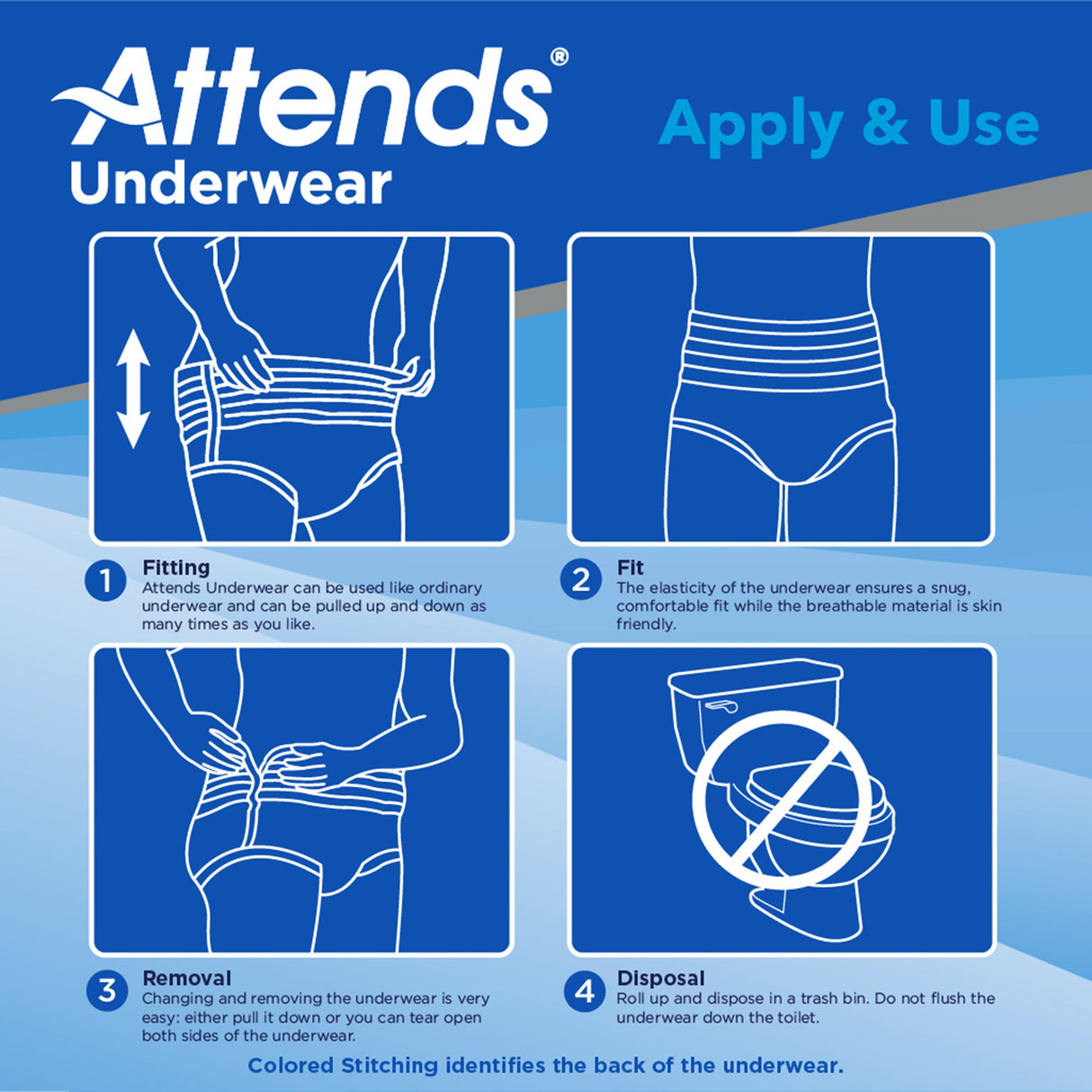 Unisex Adult Absorbent Underwear Attends® Bariatric Pull On with Tear Away Seams 3X-Large Disposable Heavy Absorbency - BeHope