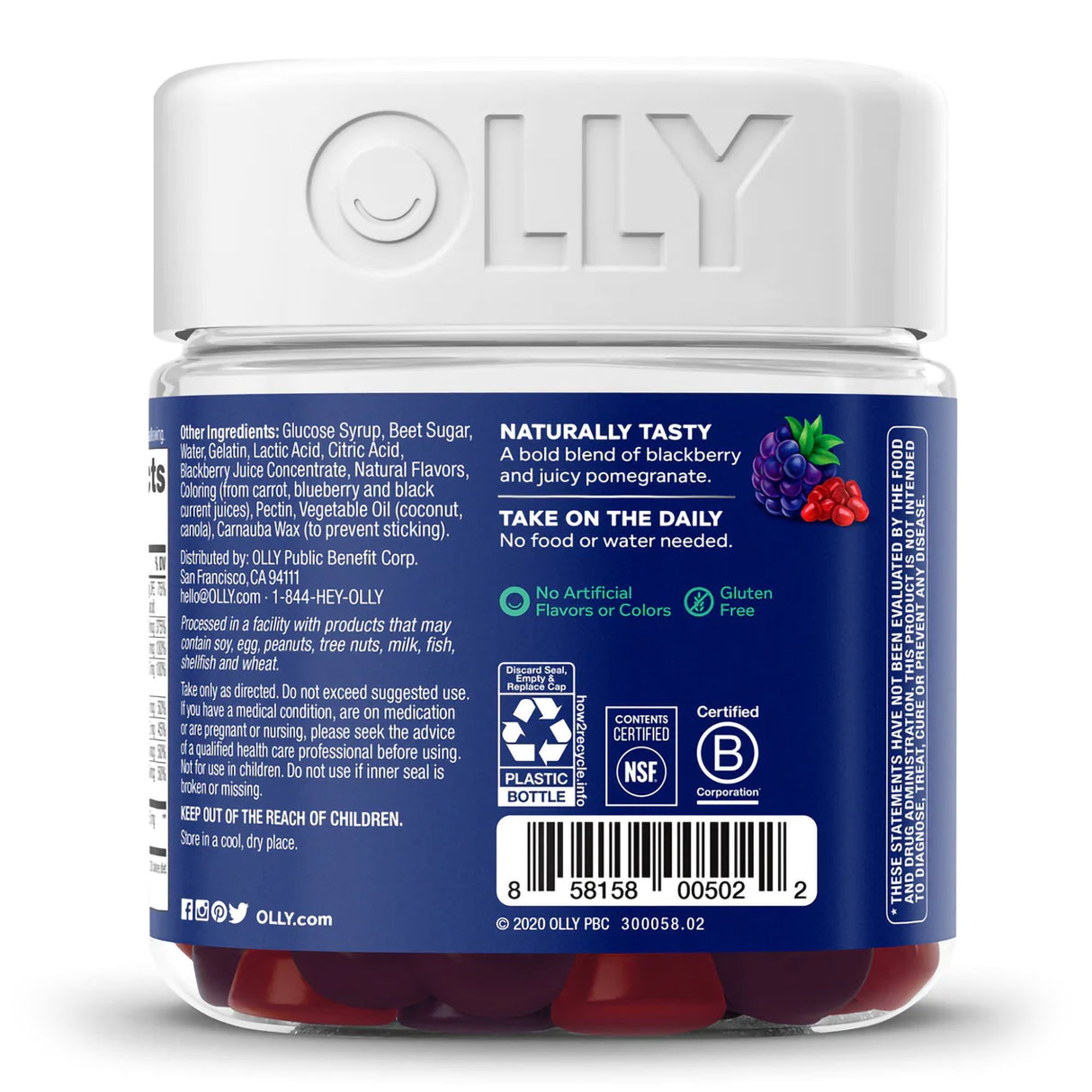 Multivitamin Supplement OLLY® Men's Multi MultiVitamins / Zinc Assorted Strengths - 5 mg - 5 mg Gummy 90 per Bottle Blackberry Blitz Flavor - BeHope