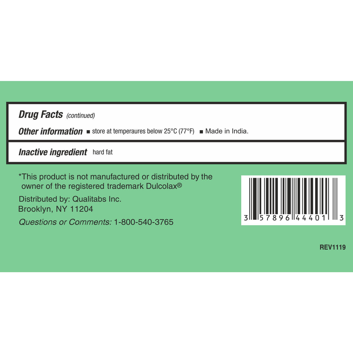 Laxative HEALTHSTAR® Suppository 100 per Box 10 mg Strength Bisacodyl USP - BeHope