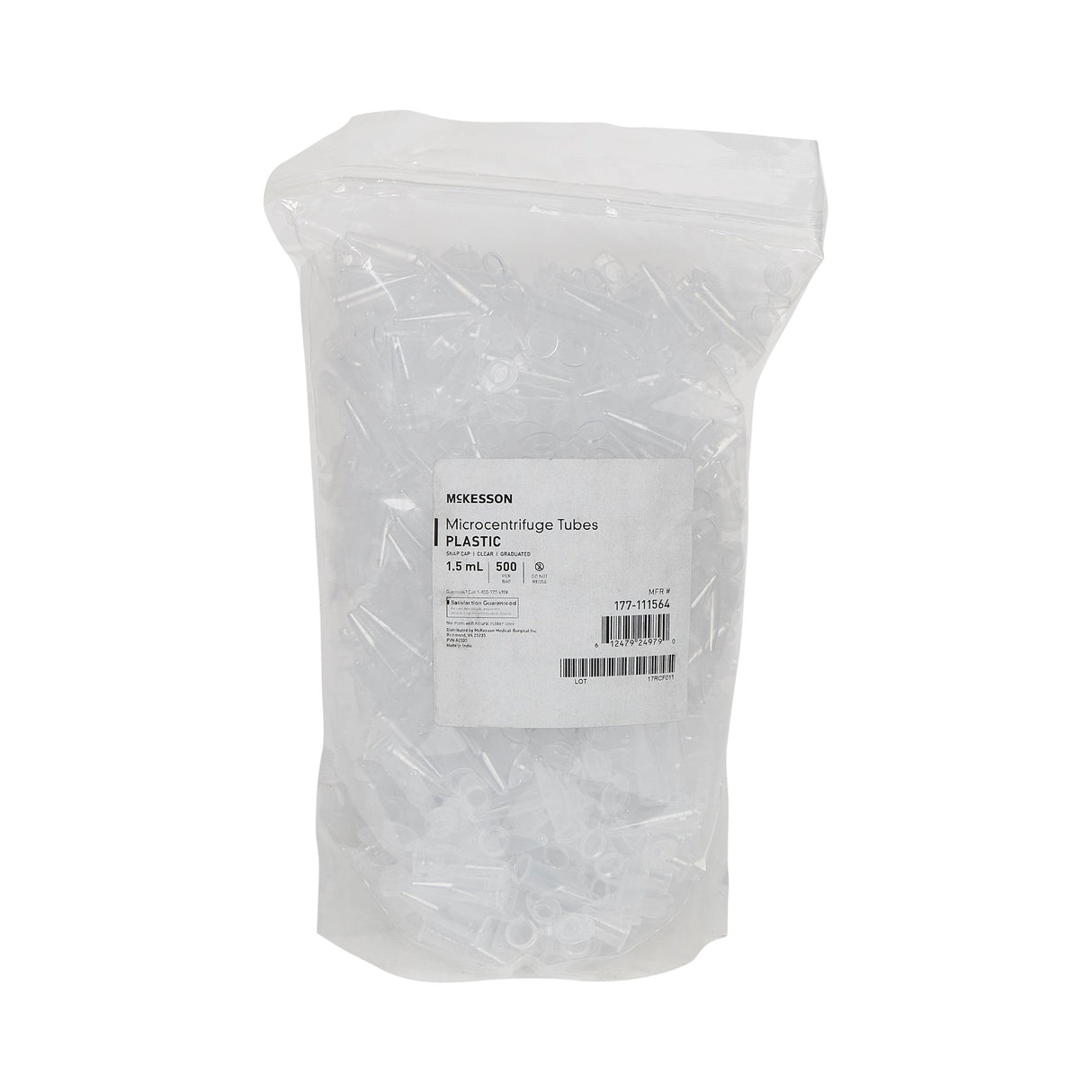 McKesson Microcentrifuge Tube Plain 1.5 mL Snap Cap Polypropylene Tube - BeHope