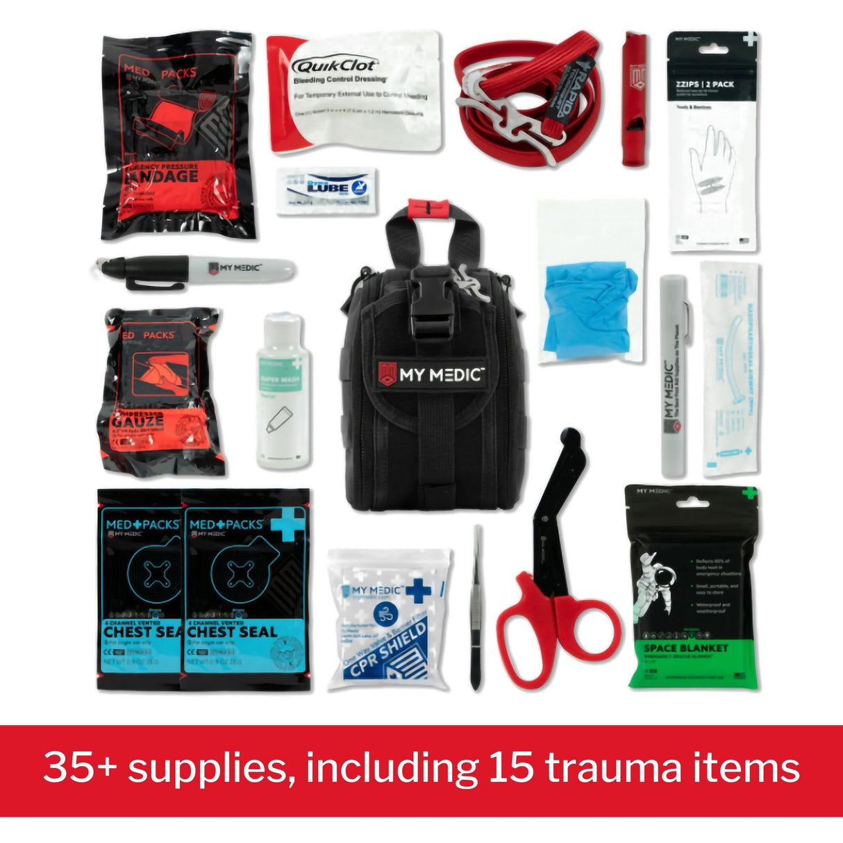 Trauma First Aid Kit My Medic TFAK Black Nylon Bag - BeHope