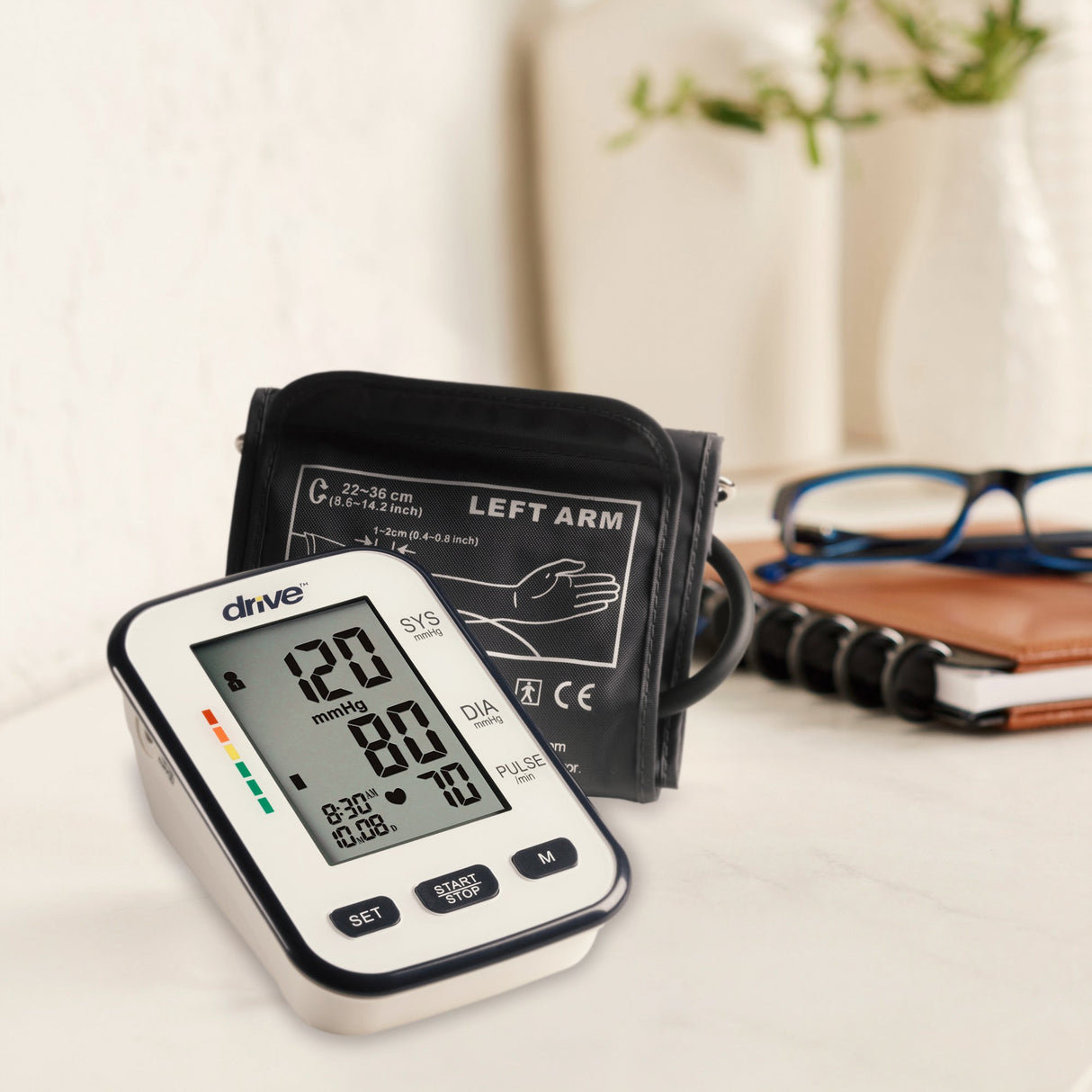 Home Automatic Digital Blood Pressure Monitor Drive™ Medium Cuff Nylon Cuff 22 - 36 cm Desk Model - BeHope