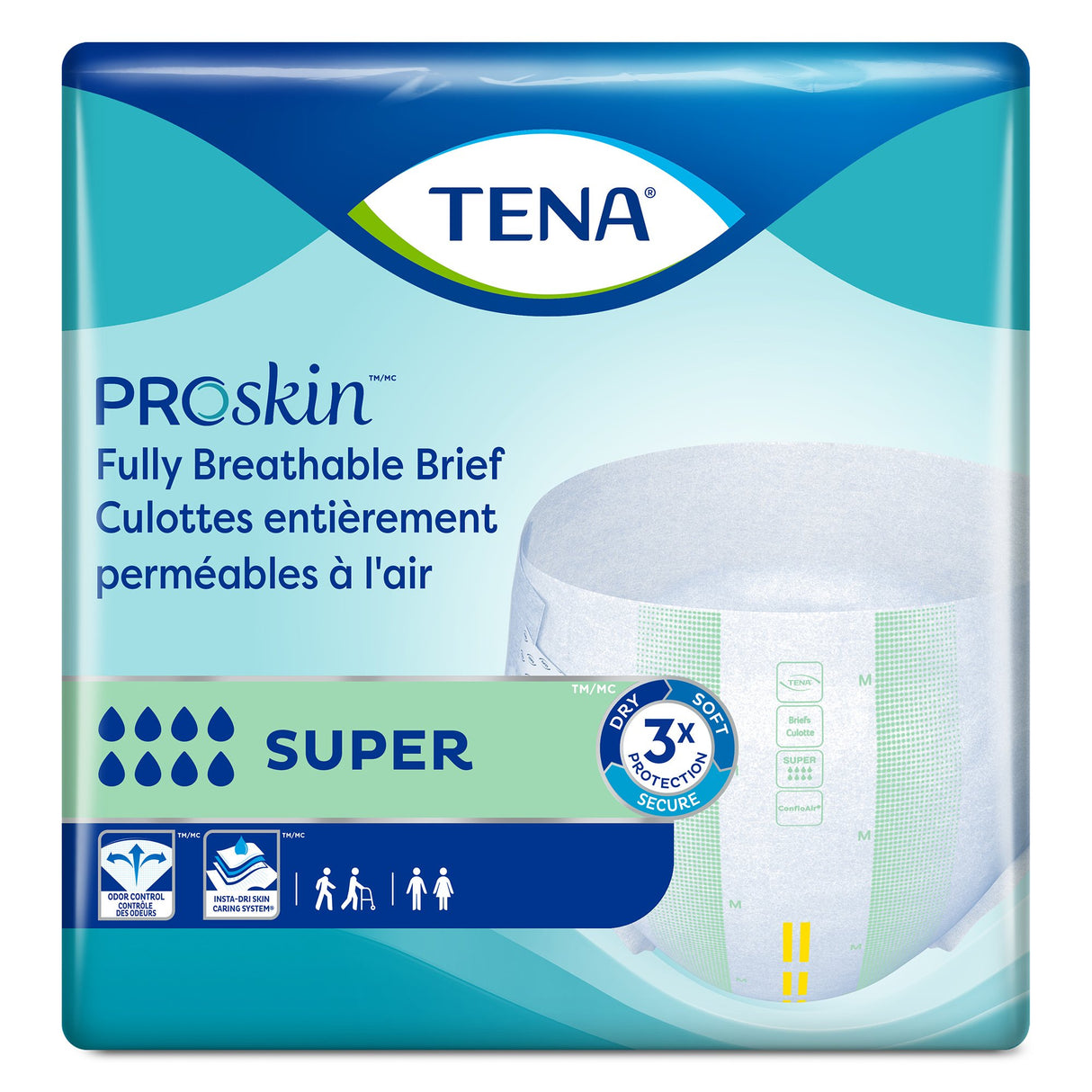 Unisex Adult Incontinence Brief TENA ProSkin™ Super X-Large Disposable Heavy Absorbency - BeHope