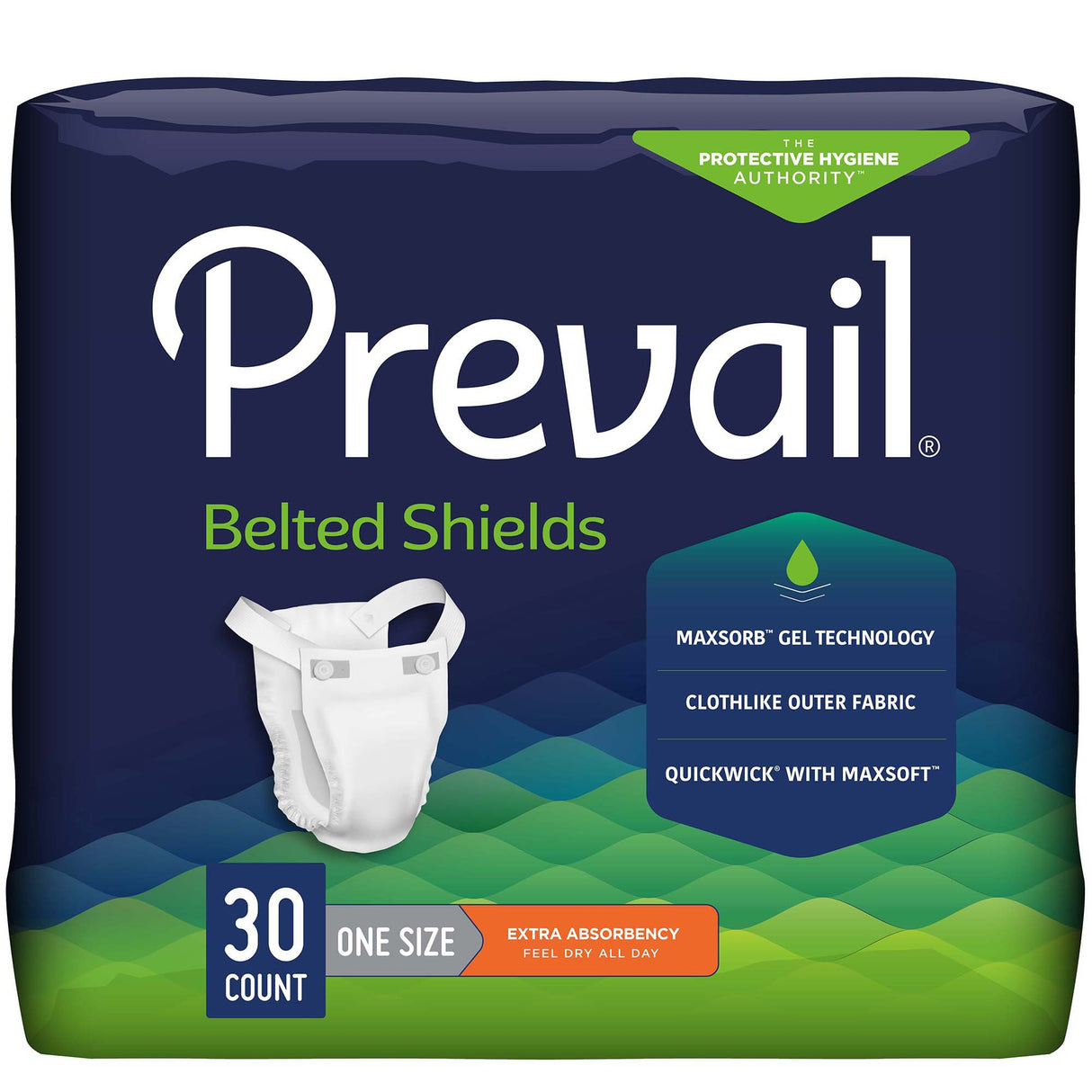 Unisex Adult Incontinence Belted Undergarment Prevail® Belted Shields Belted One Size Fits Most Disposable Light Absorbency - BeHope