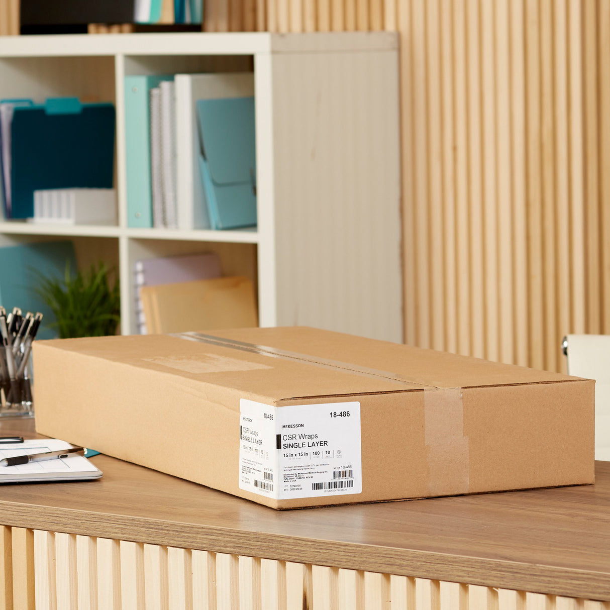 McKesson Sterilization Wrap Blue 15 X 15 Inch Single Layer Cellulose Steam / EO Gas - BeHope