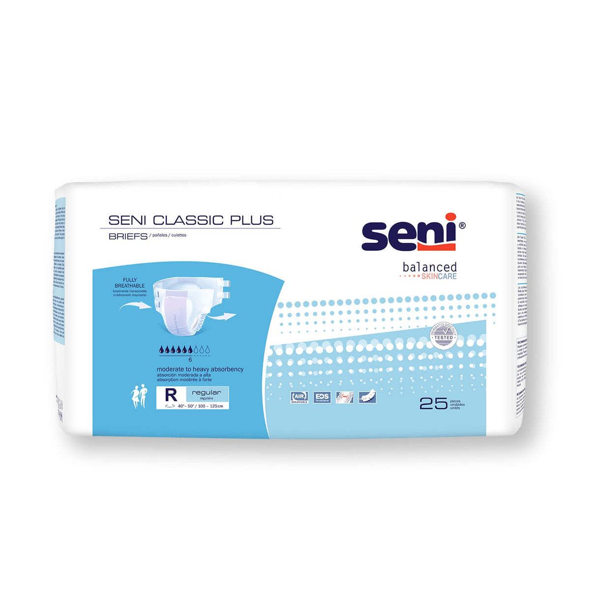 Unisex Adult Incontinence Brief Seni® Classic Plus Regular Disposable Moderate Absorbency - BeHope
