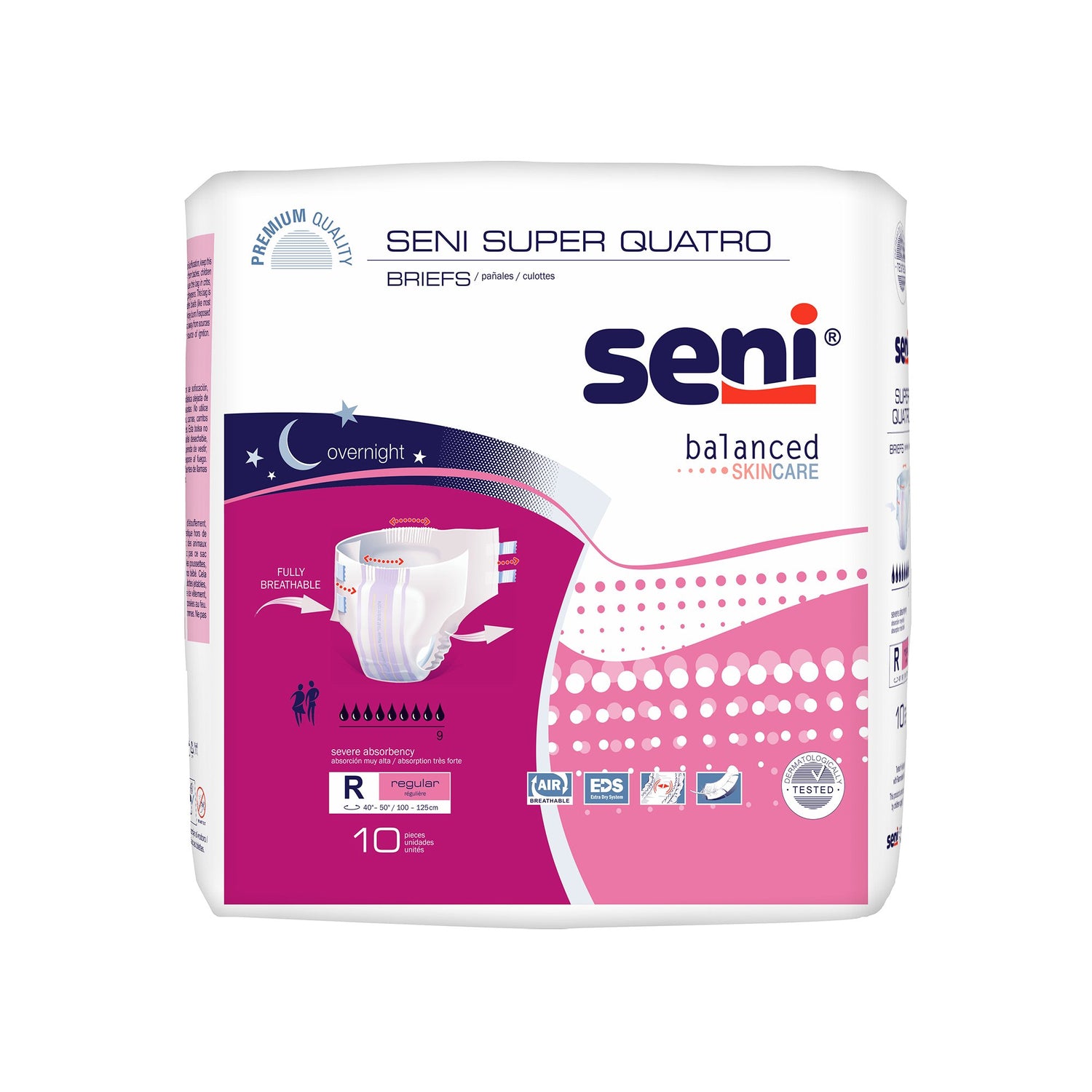 Unisex Adult Incontinence Brief Seni® Super Quatro Regular Disposable Heavy Absorbency - BeHope