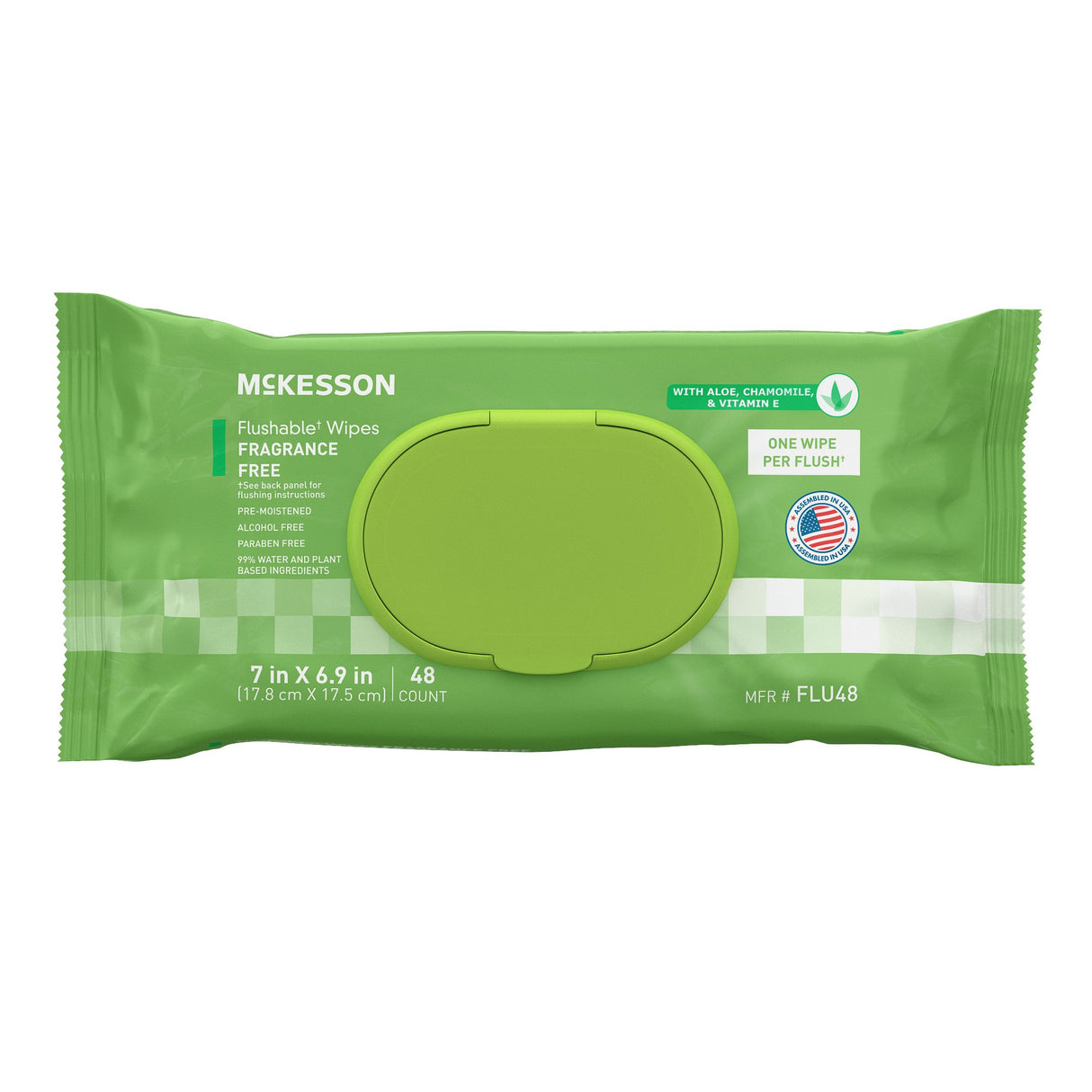 Flushable Personal Wipe McKesson Soft Pack Unscented 48 Count - BeHope