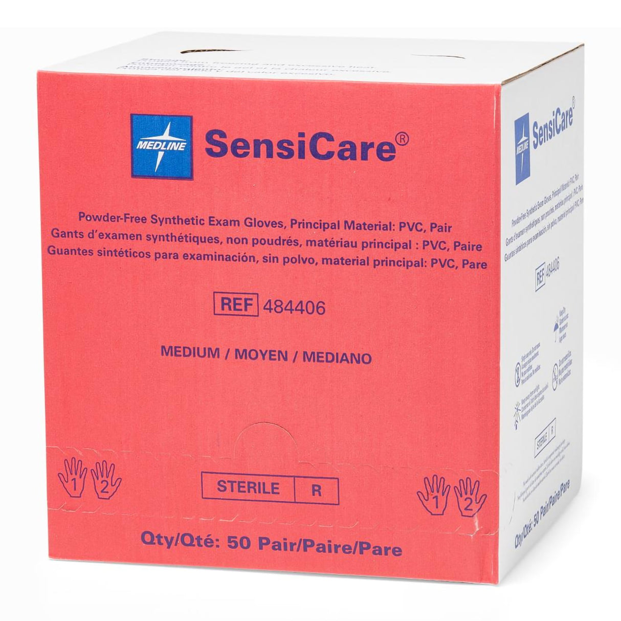 Exam Glove SensiCare® Medium Sterile Pair Stretch Vinyl Standard Cuff Length Smooth Beige Not Rated - BeHope