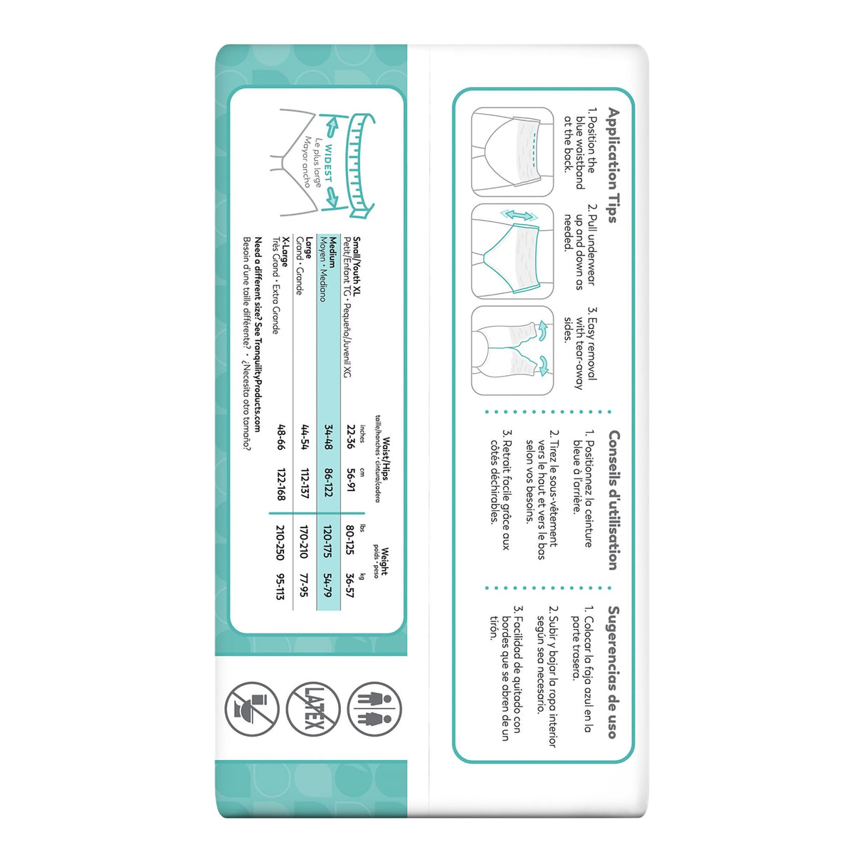 Unisex Adult Absorbent Underwear Tranquility® Essential Pull On with Tear Away Seams Medium Disposable Moderate Absorbency - BeHope