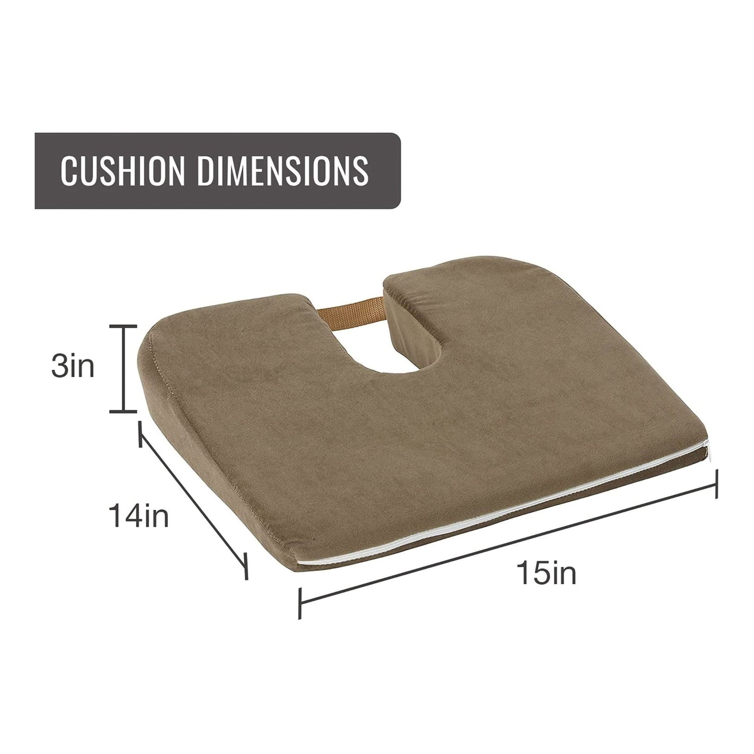 Coccyx Relief Seat Cushion DMI Sloping 15 W X 14 L X 3 to 1-1/2 D Inch Foam - BeHope